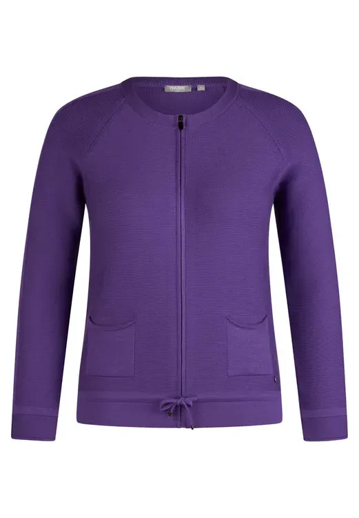 122530- Purple Zip Up Cardigan- Rabe