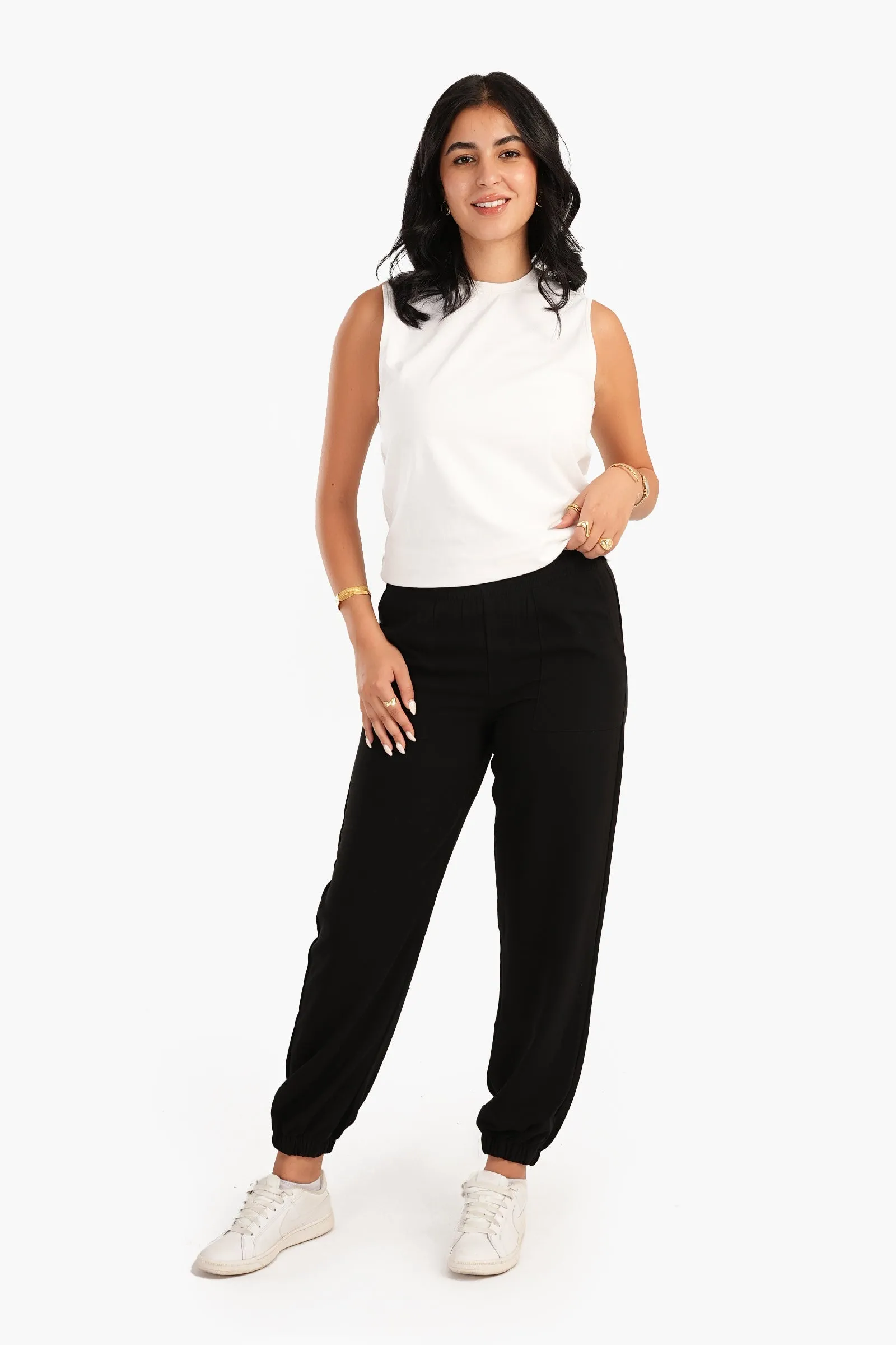 Acrylic Black Joggers