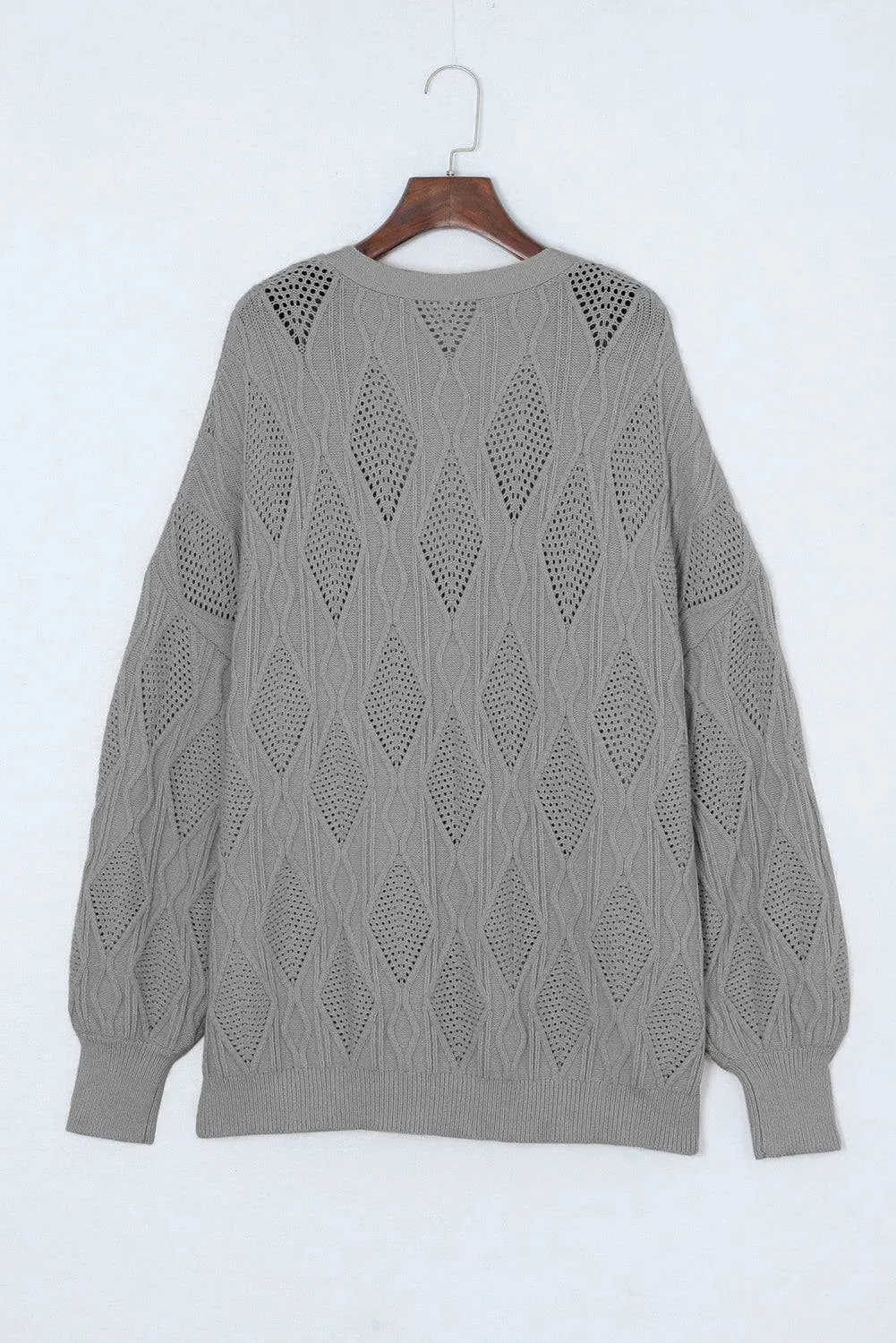 Apricot Plus Size Knitted Button Up Cardigan