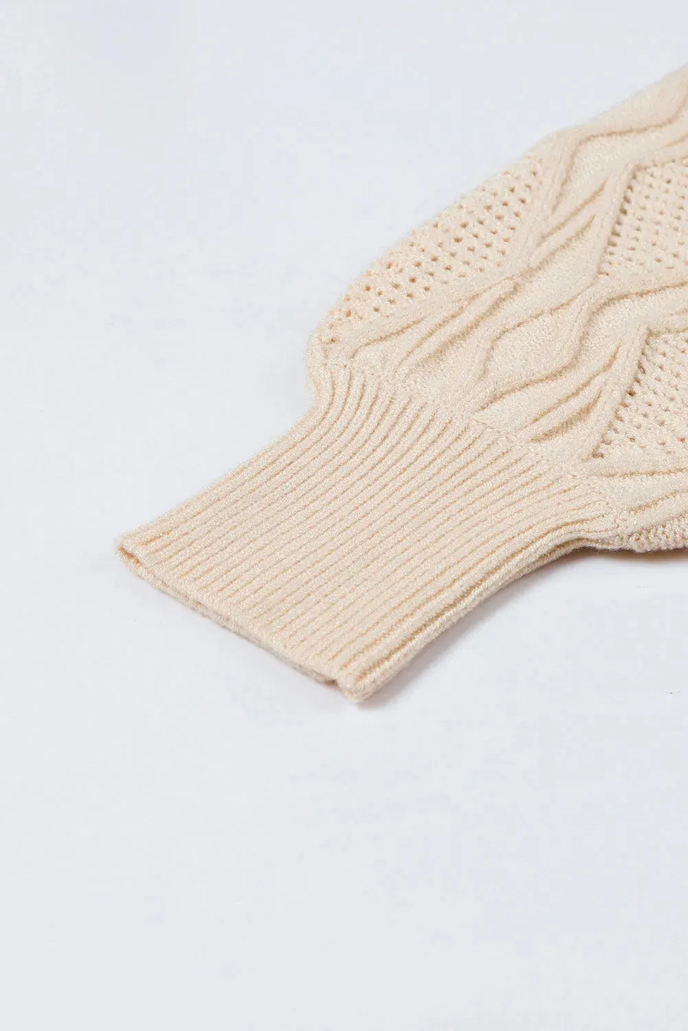 Apricot Plus Size Knitted Button Up Cardigan