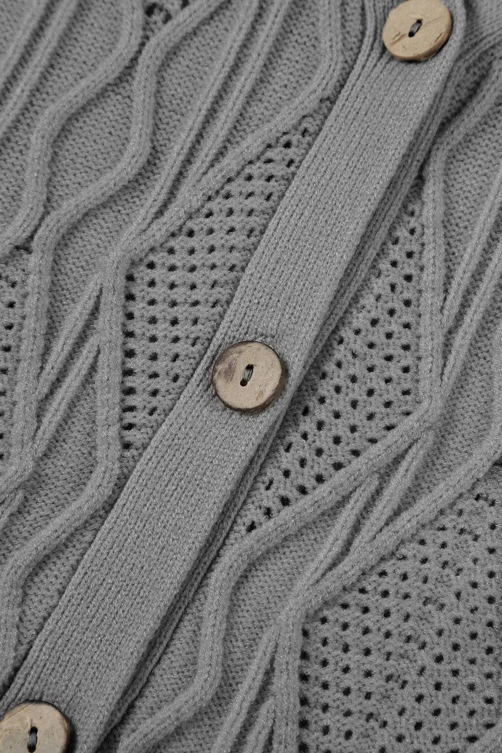 Apricot Plus Size Knitted Button Up Cardigan