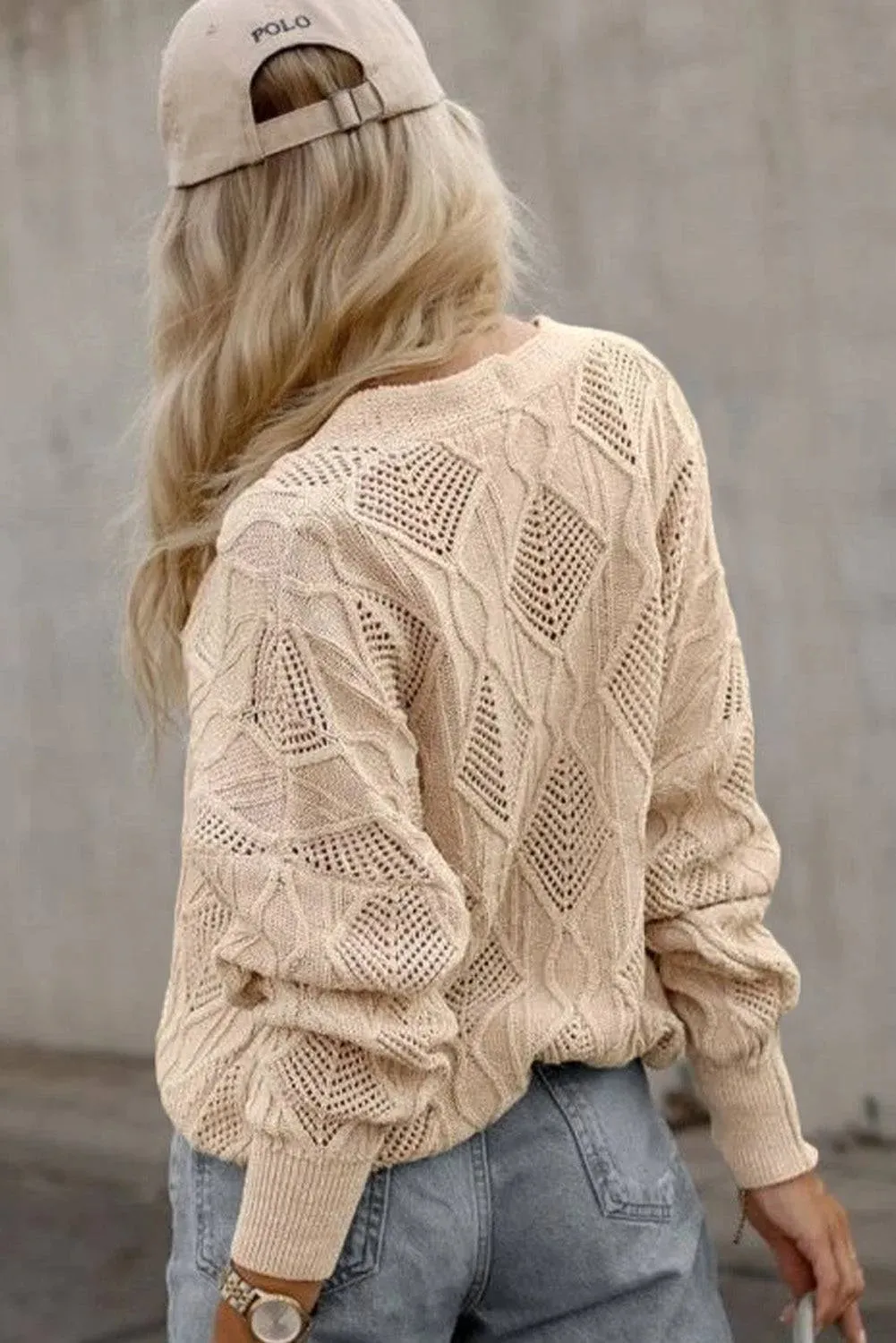 Apricot Plus Size Knitted Button Up Cardigan