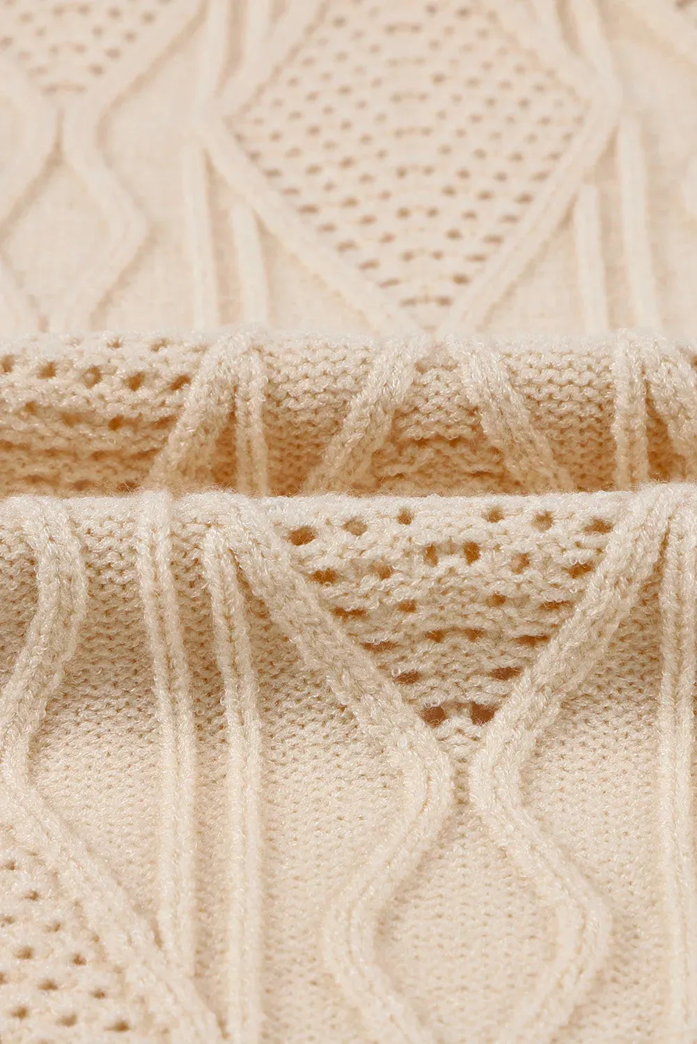 Apricot Plus Size Knitted Button Up Cardigan
