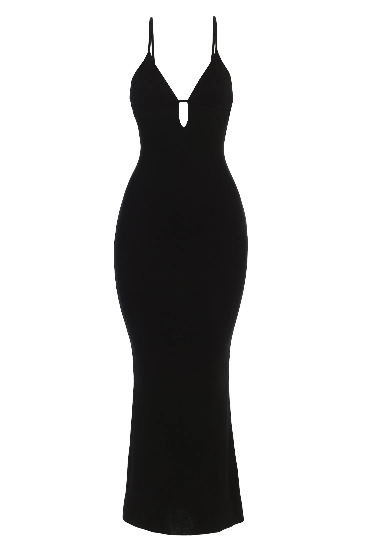 Black Sun Rays Knit Maxi Dress