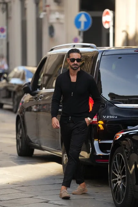Black Zip Cardigan