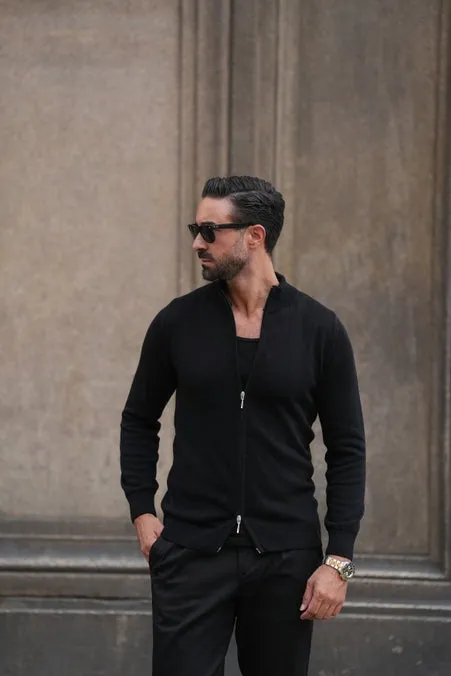Black Zip Cardigan