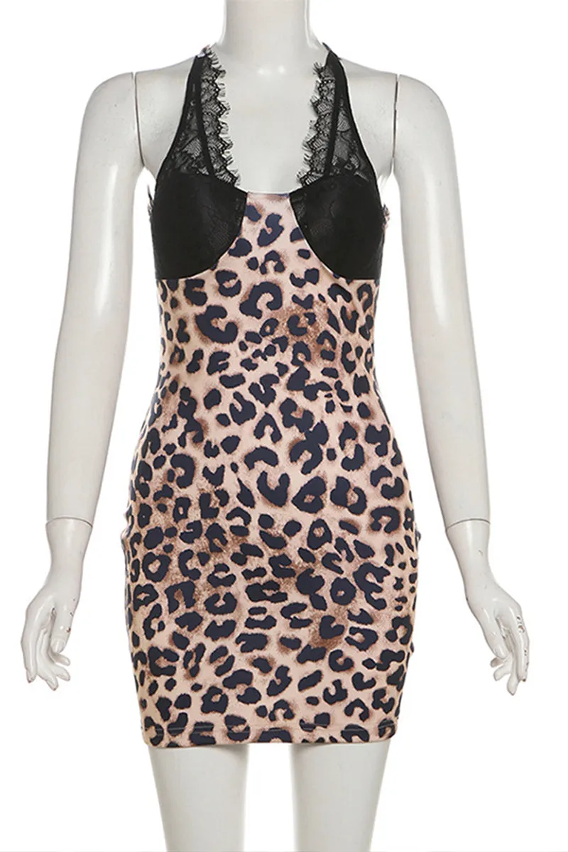 BT3261 Leopard Party Mini Dress