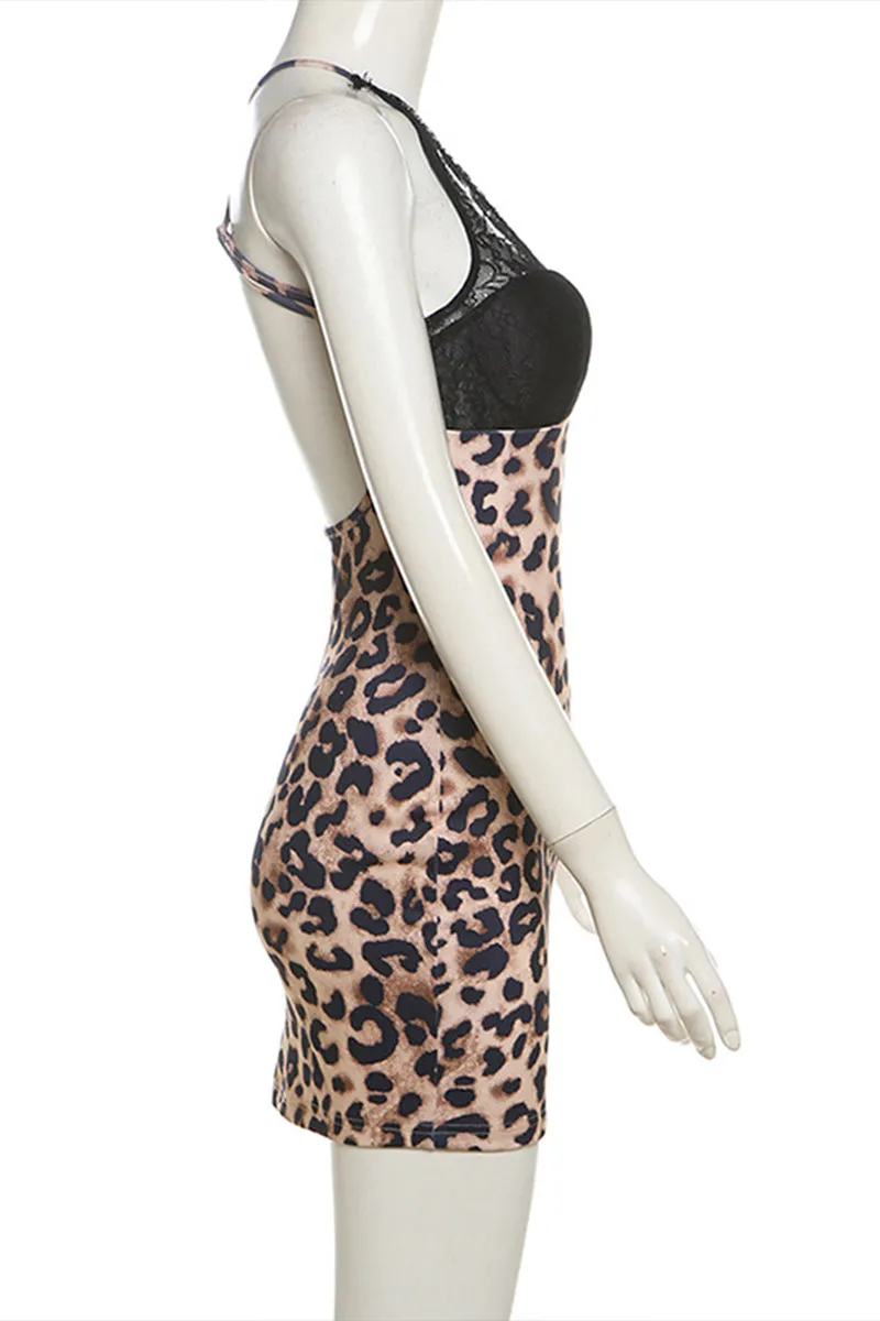 BT3261 Leopard Party Mini Dress