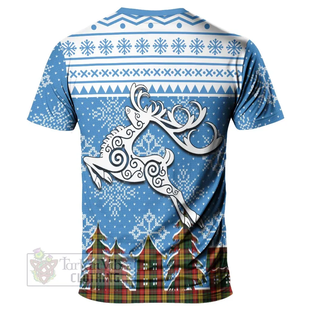 Buchanan Clan Christmas T-Shirt Celtic Reindeer Style