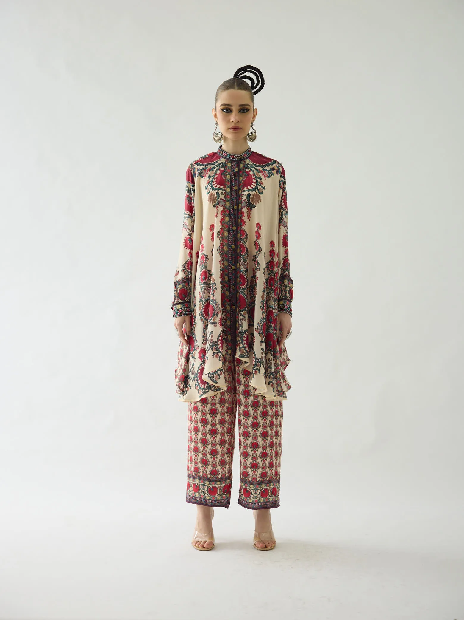 Bukhara Maroon Nilofer Tunic Set