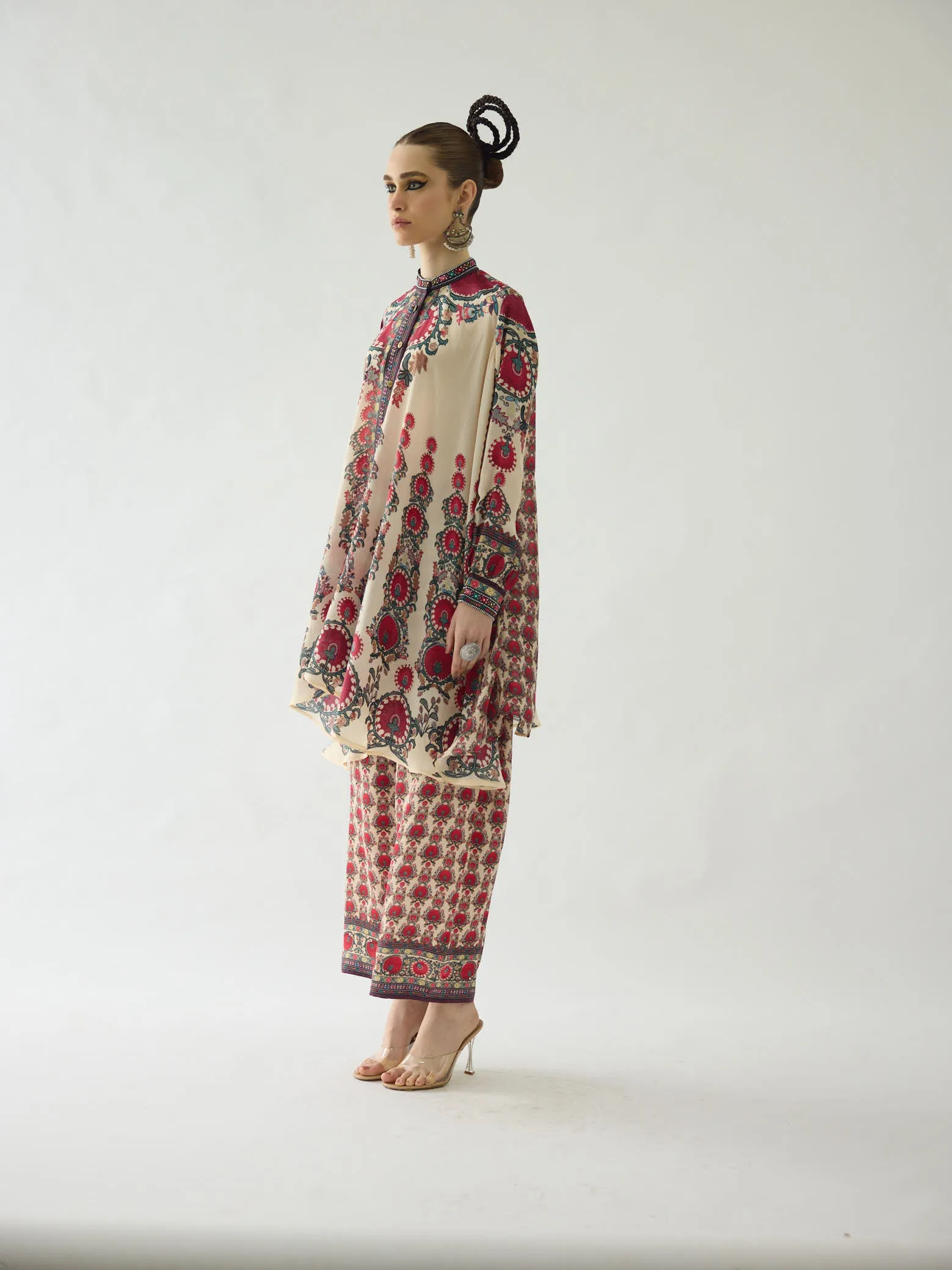 Bukhara Maroon Nilofer Tunic Set