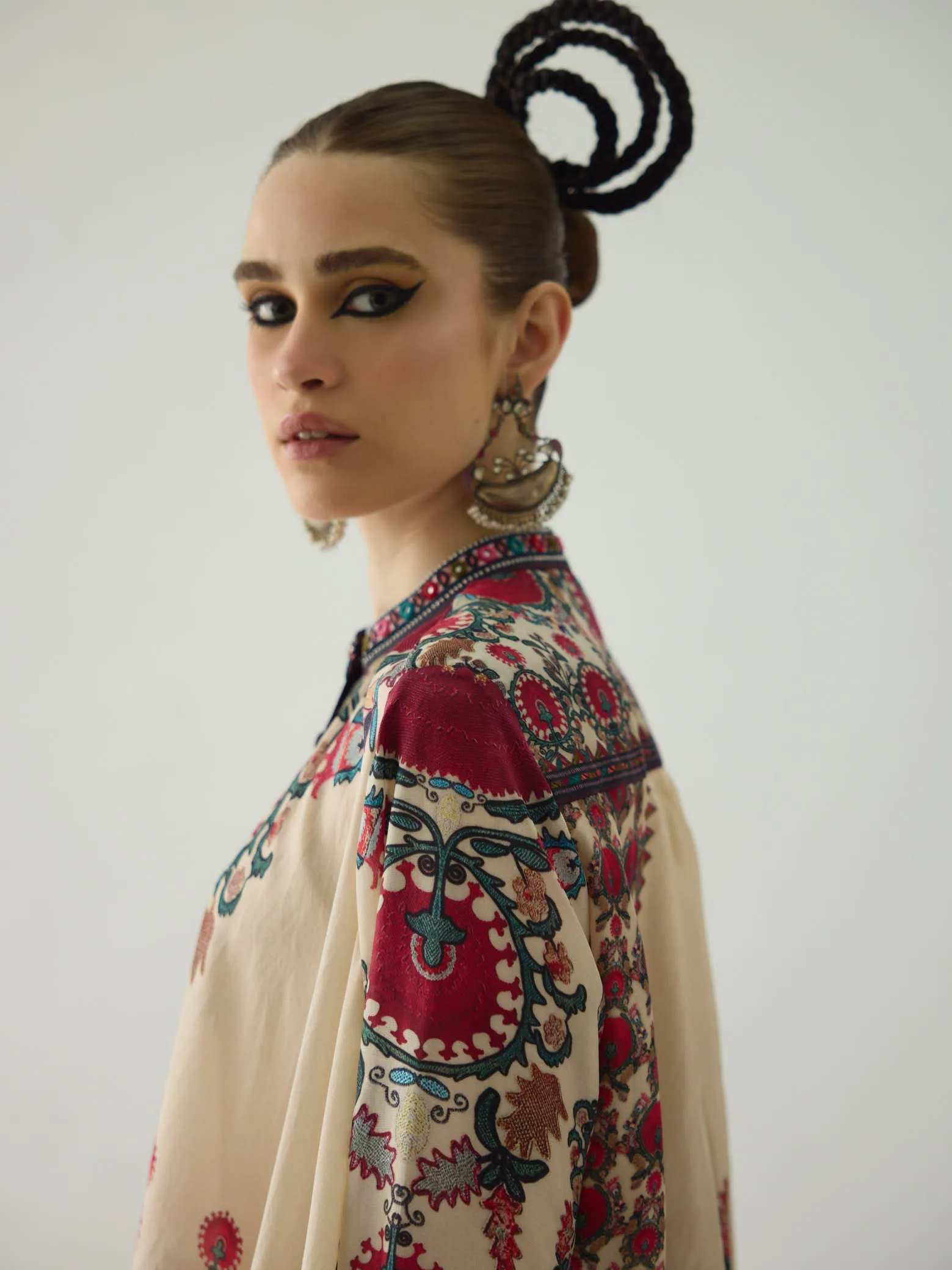 Bukhara Maroon Nilofer Tunic Set