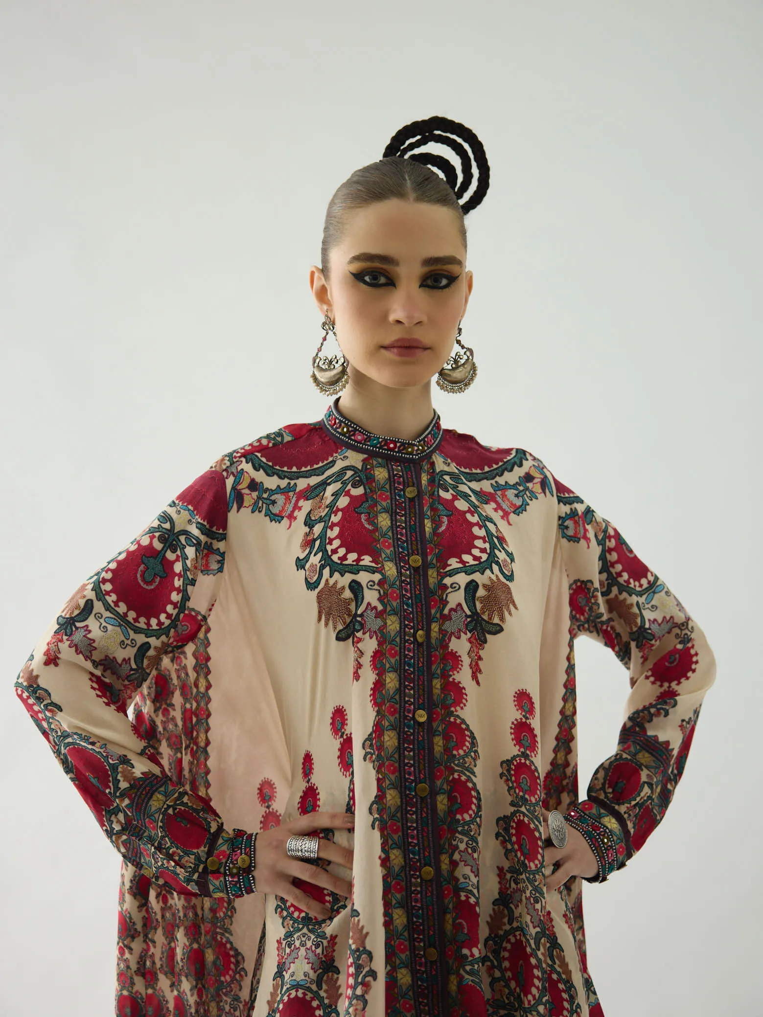 Bukhara Maroon Nilofer Tunic Set