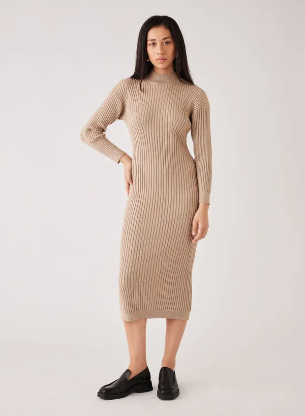 CHLOE KNIT DRESS - OATMEAL