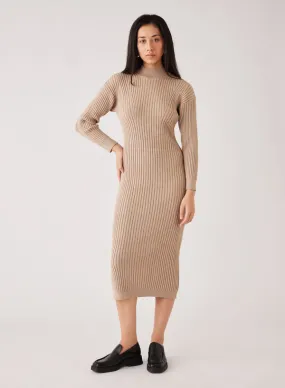 CHLOE KNIT DRESS - OATMEAL