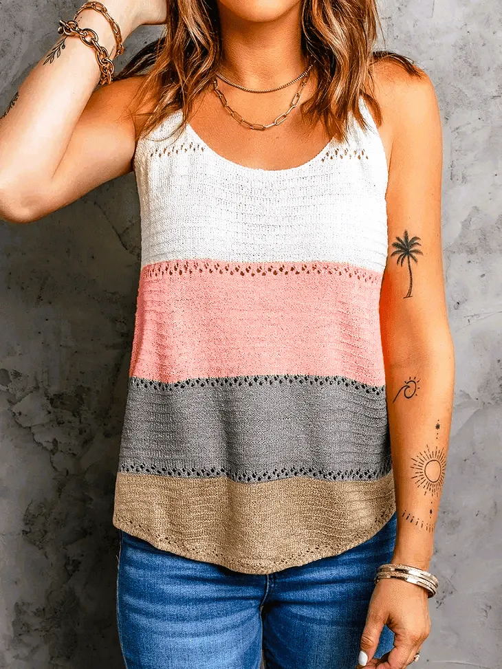 Colorblock Knit Tank Top