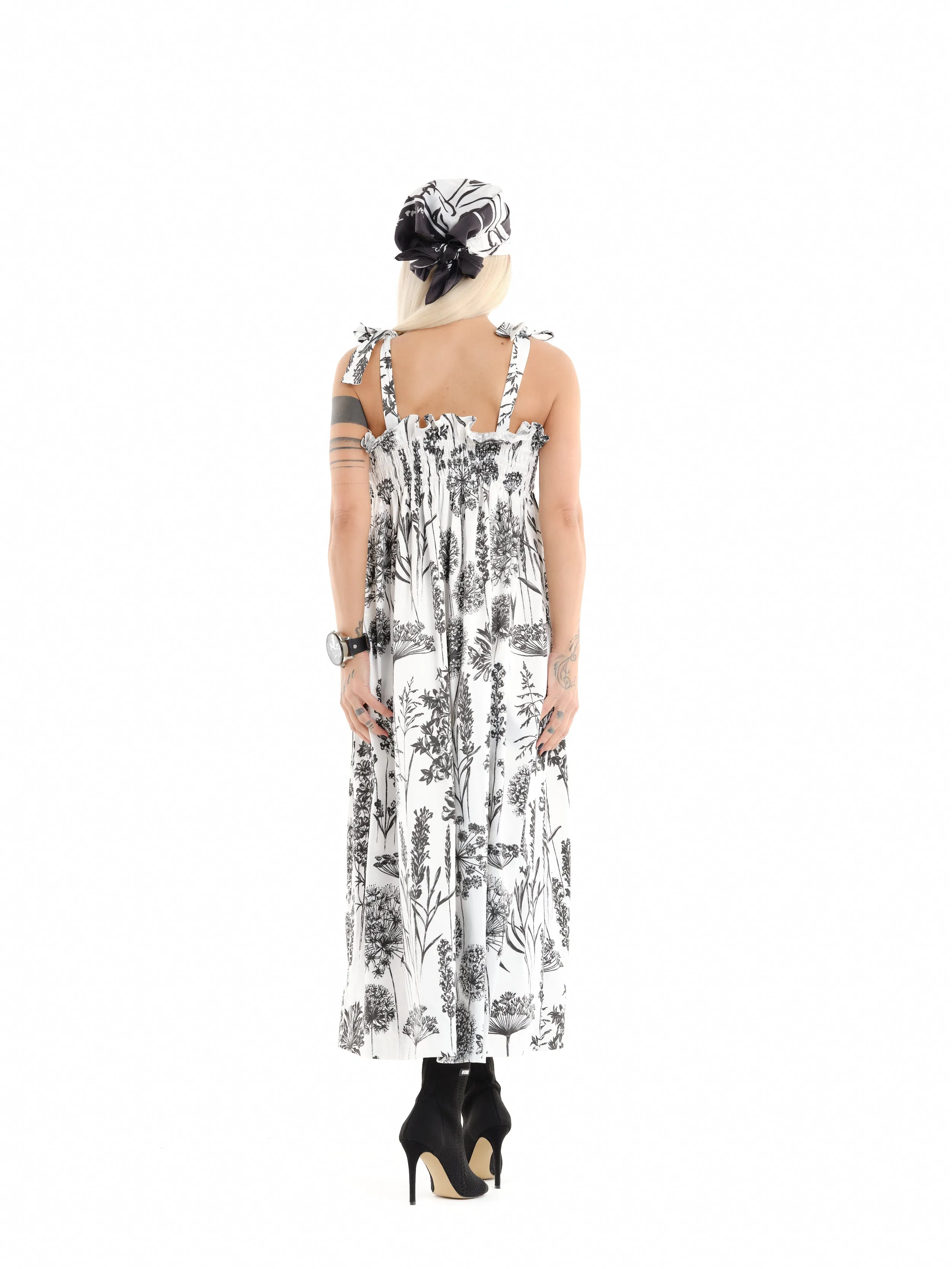 Floral Tie Strap Maxi Dress