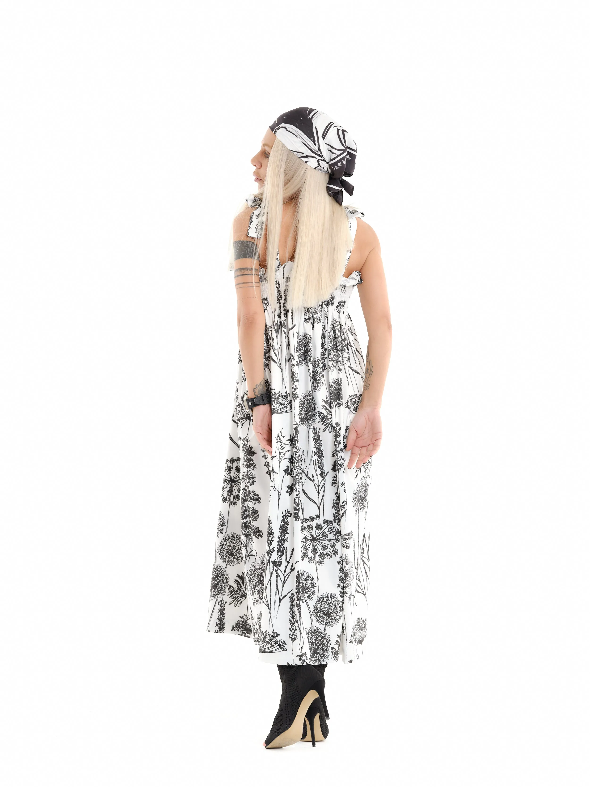 Floral Tie Strap Maxi Dress