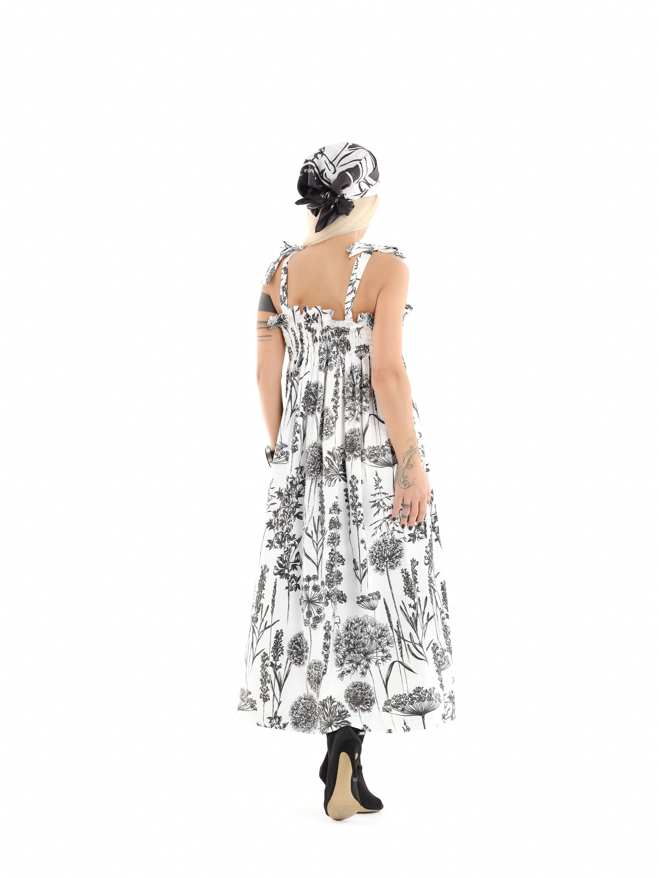 Floral Tie Strap Maxi Dress