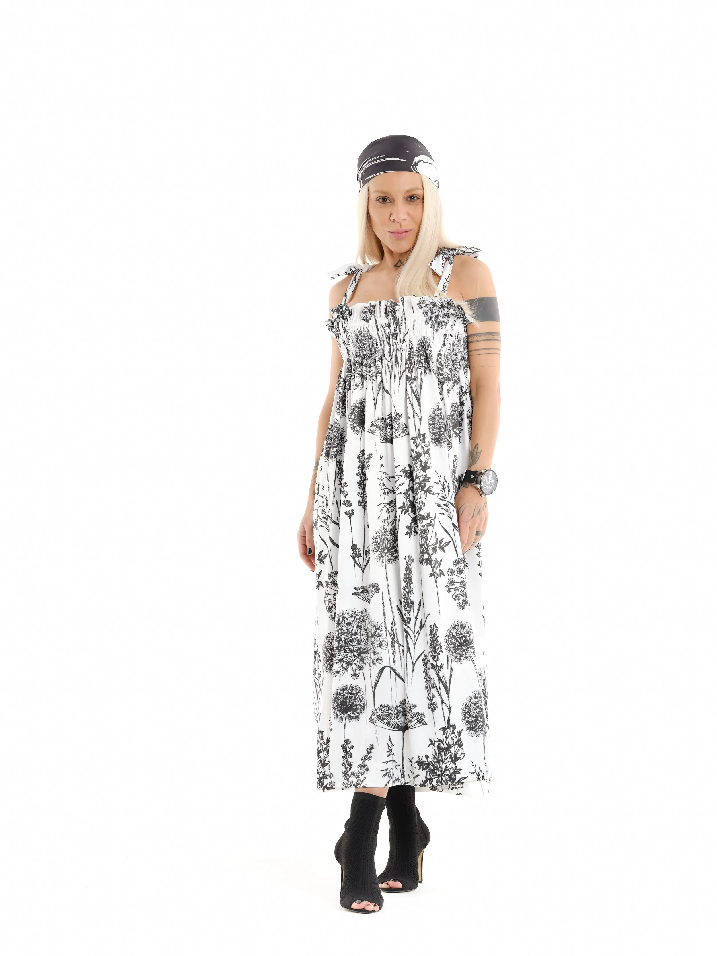 Floral Tie Strap Maxi Dress