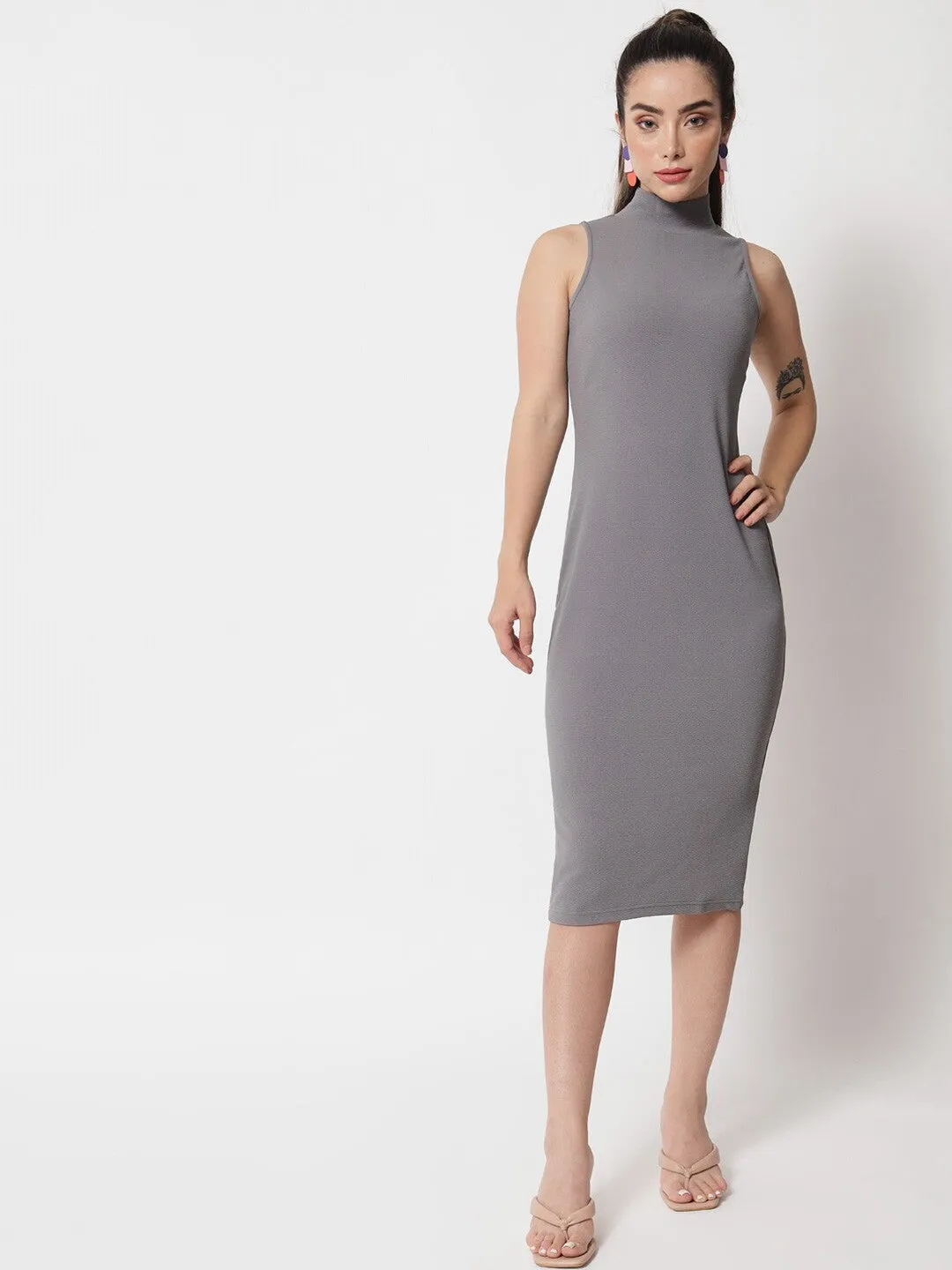 Grey Elegance Bodycon Dress