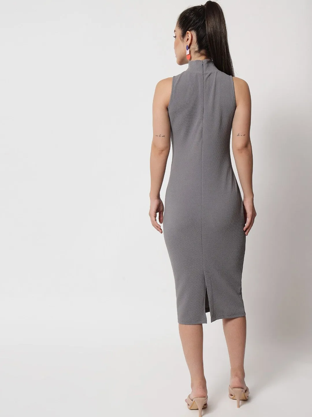 Grey Elegance Bodycon Dress