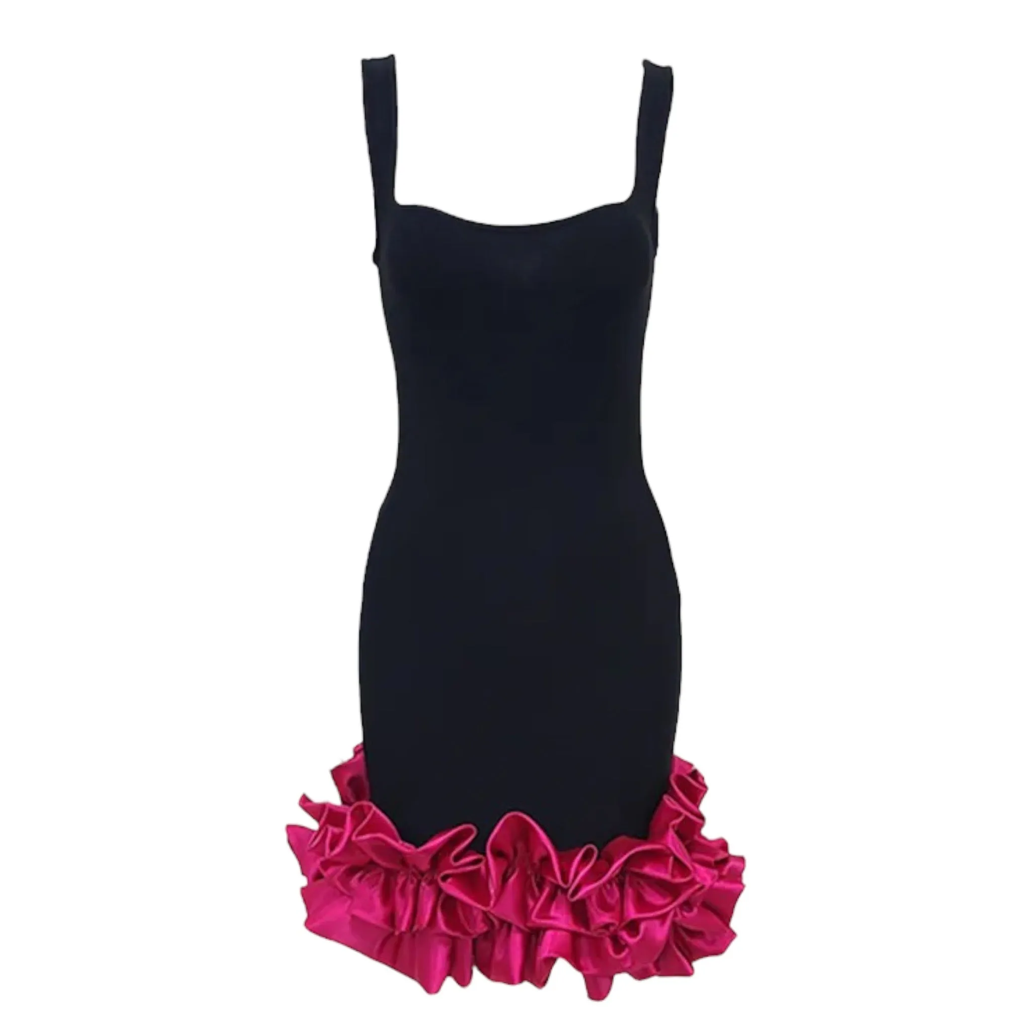 Jamya Strappy Ruffle Hem Bodycon Mini Dress