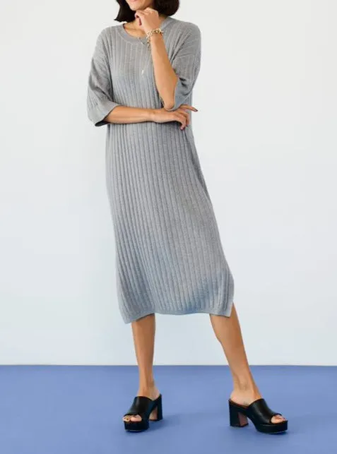 KALOLA KNIT DRESS | GREY MELANGE
