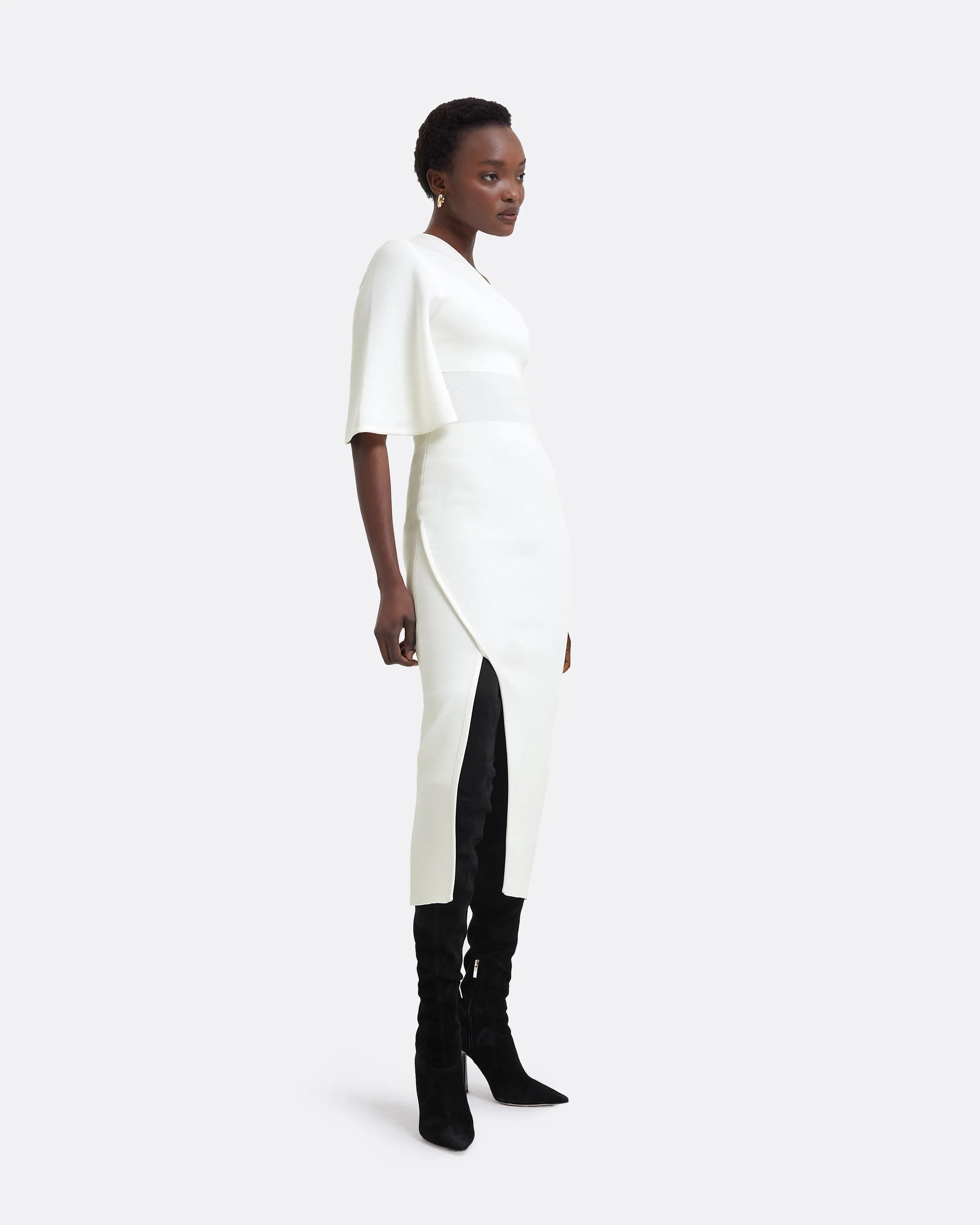 Kalypso Ivory Midi Knit Dress