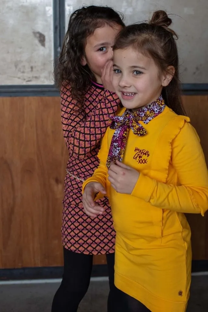 Karima Long Sleeve Yellow Sweater Dress