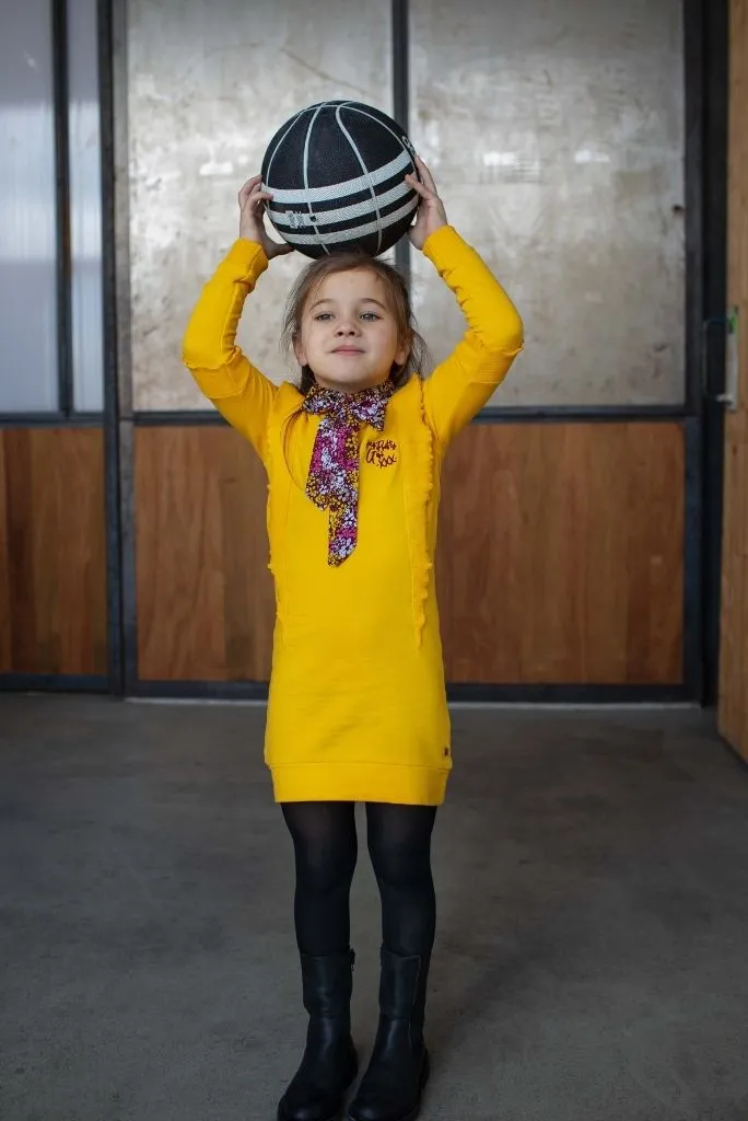 Karima Long Sleeve Yellow Sweater Dress