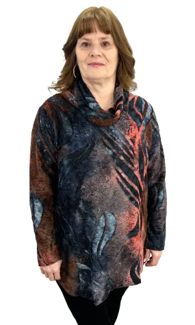 Knit Texture Cowel Neck Tunic