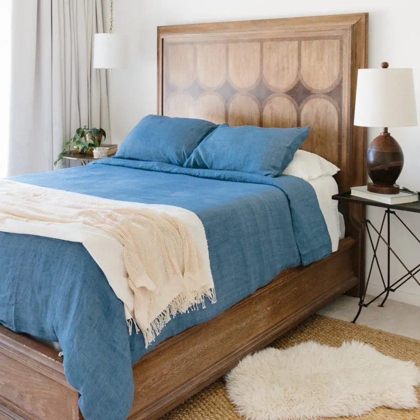 Linen Duvet Cover Set in Denim Blue