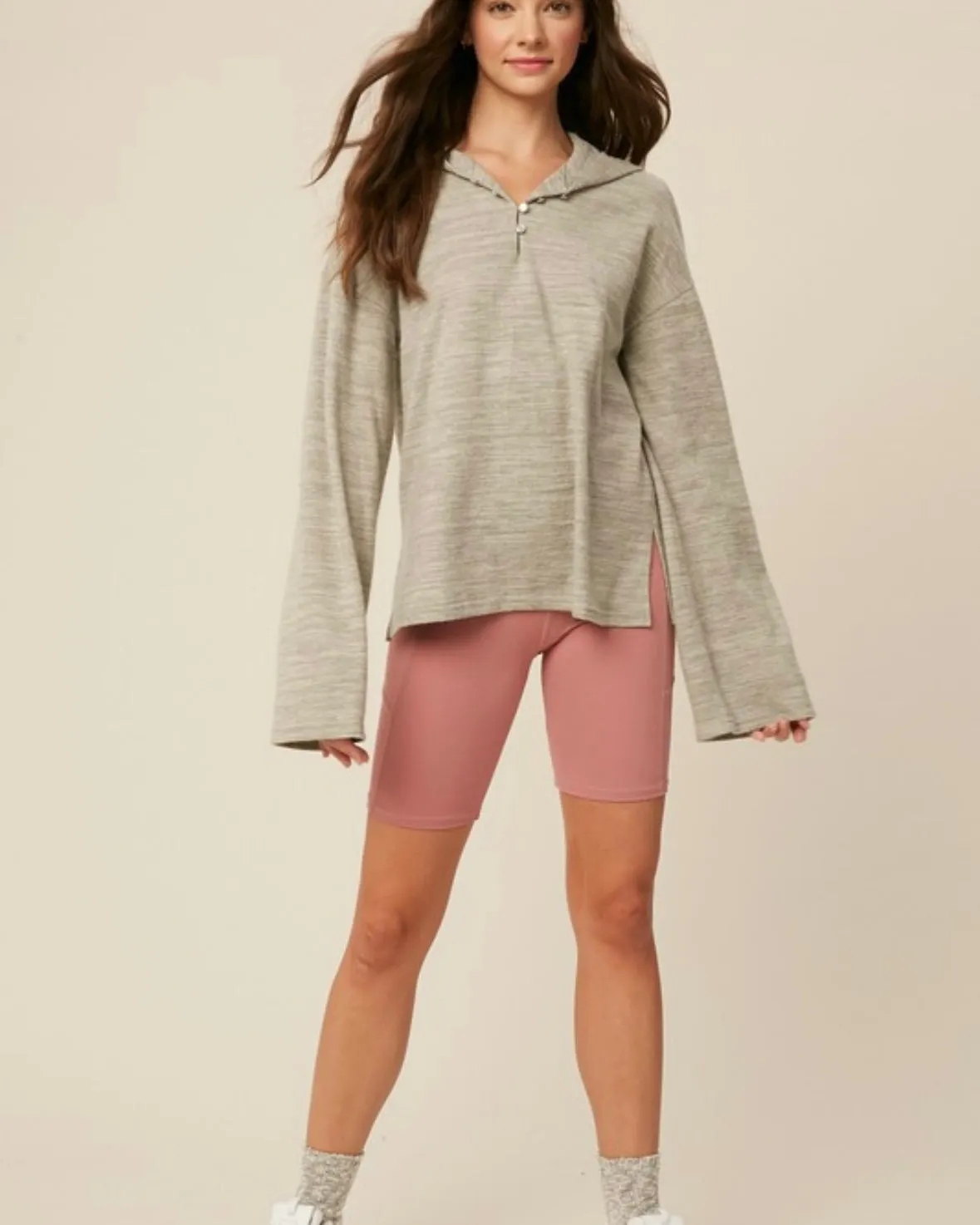 LOL Bell Sleeved Henley Hoodie
