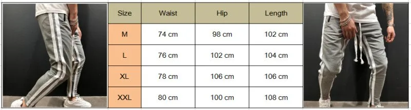 Men's Casual Black & White Sport Jogger Pants