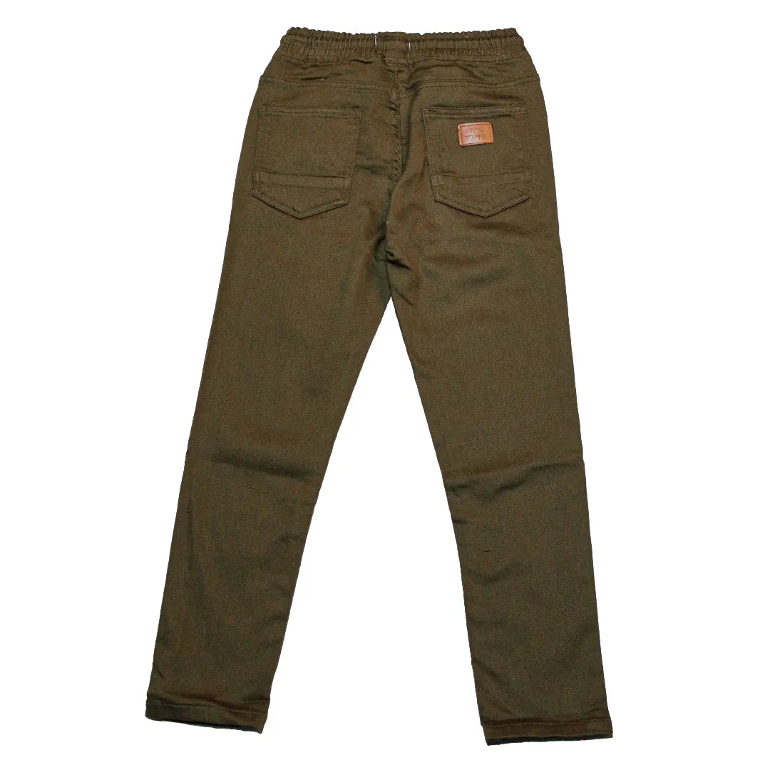 Olive Pullon Knit Denim Jeans