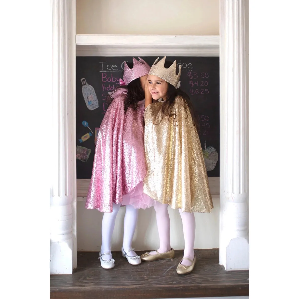 precious pink sequins crown