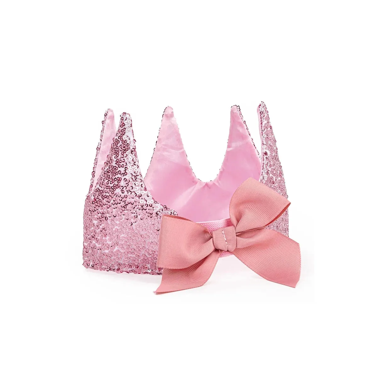 precious pink sequins crown