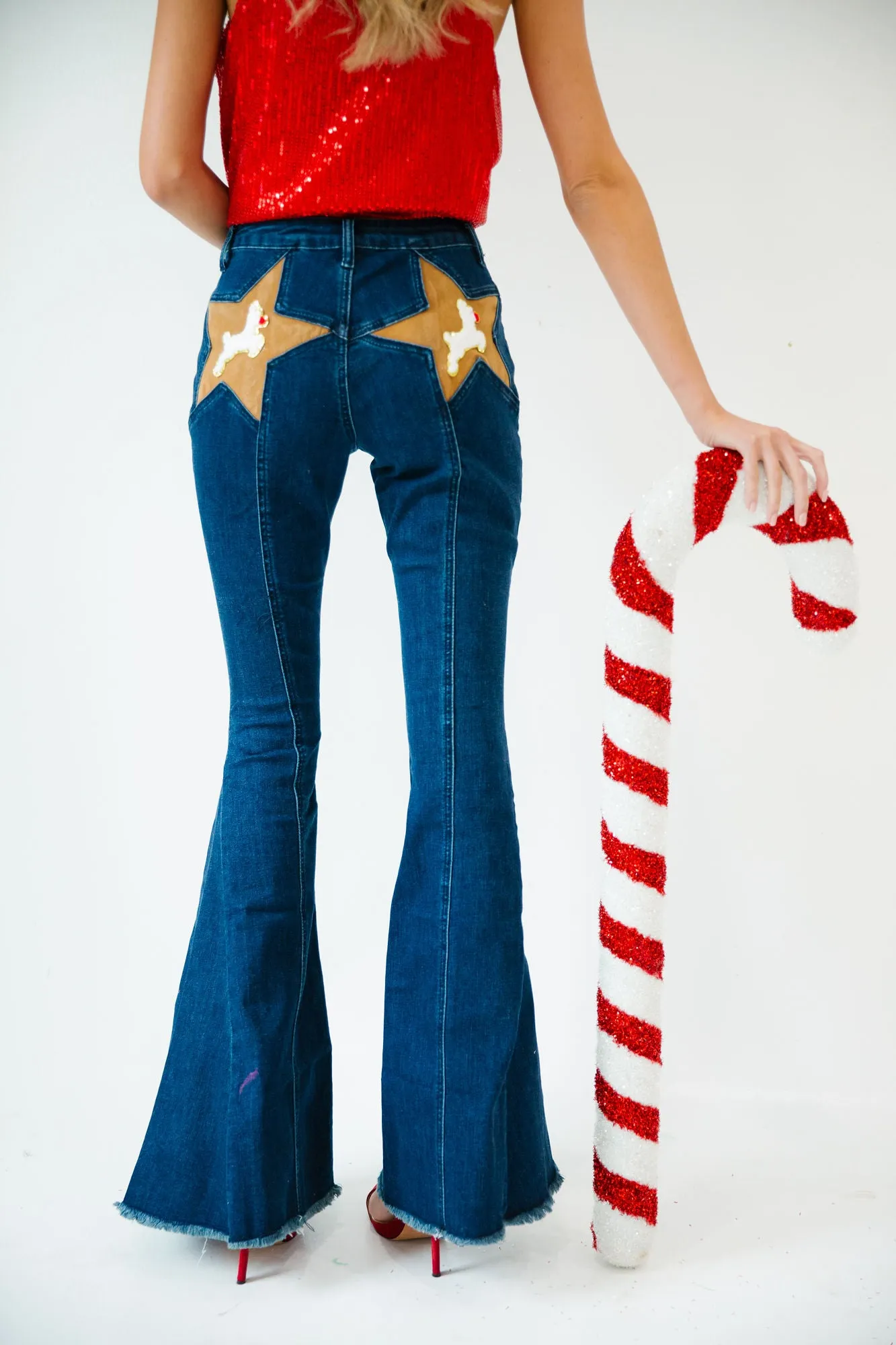 REINDEER STAR DENIM FLARES