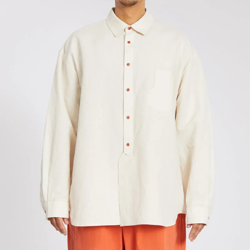 Savant Shirt - Bone Linen Cotton