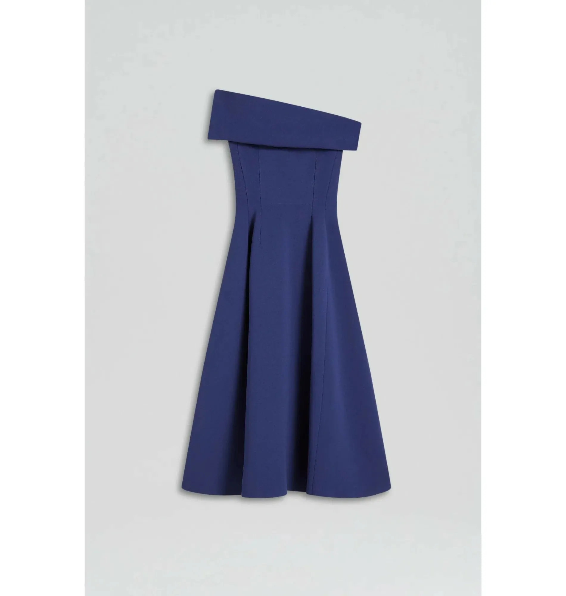 Scanlan Theodore Crepe Knit Cold Shoulder Midi Dress Royal Blue Size Large / AU 12