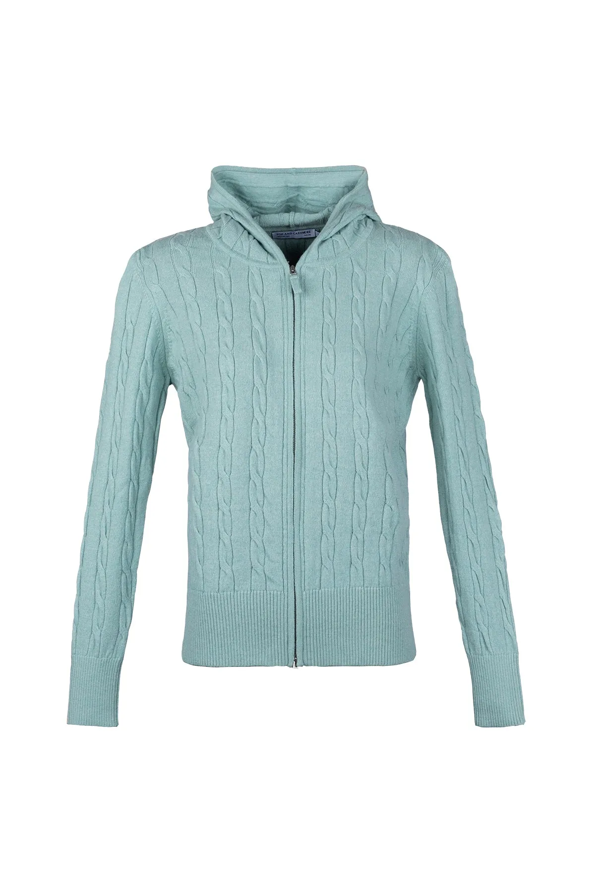 Shade Green Amelia Australian Wool and Cashmere Hooded Cardigan