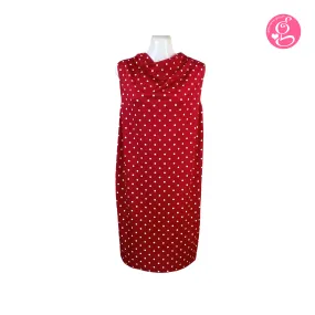 Sleeveless Simply Cowl Neck Polka Dress