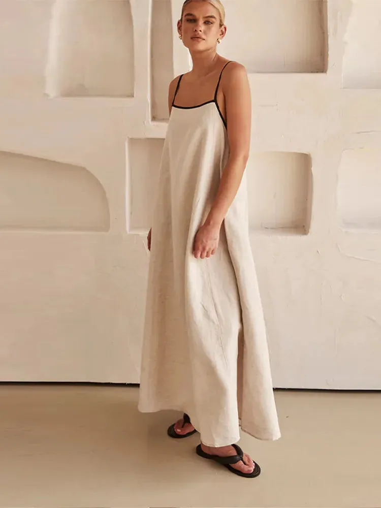 Sleeveless Square Neck Maxi Dress - Vacation Cami Tunic