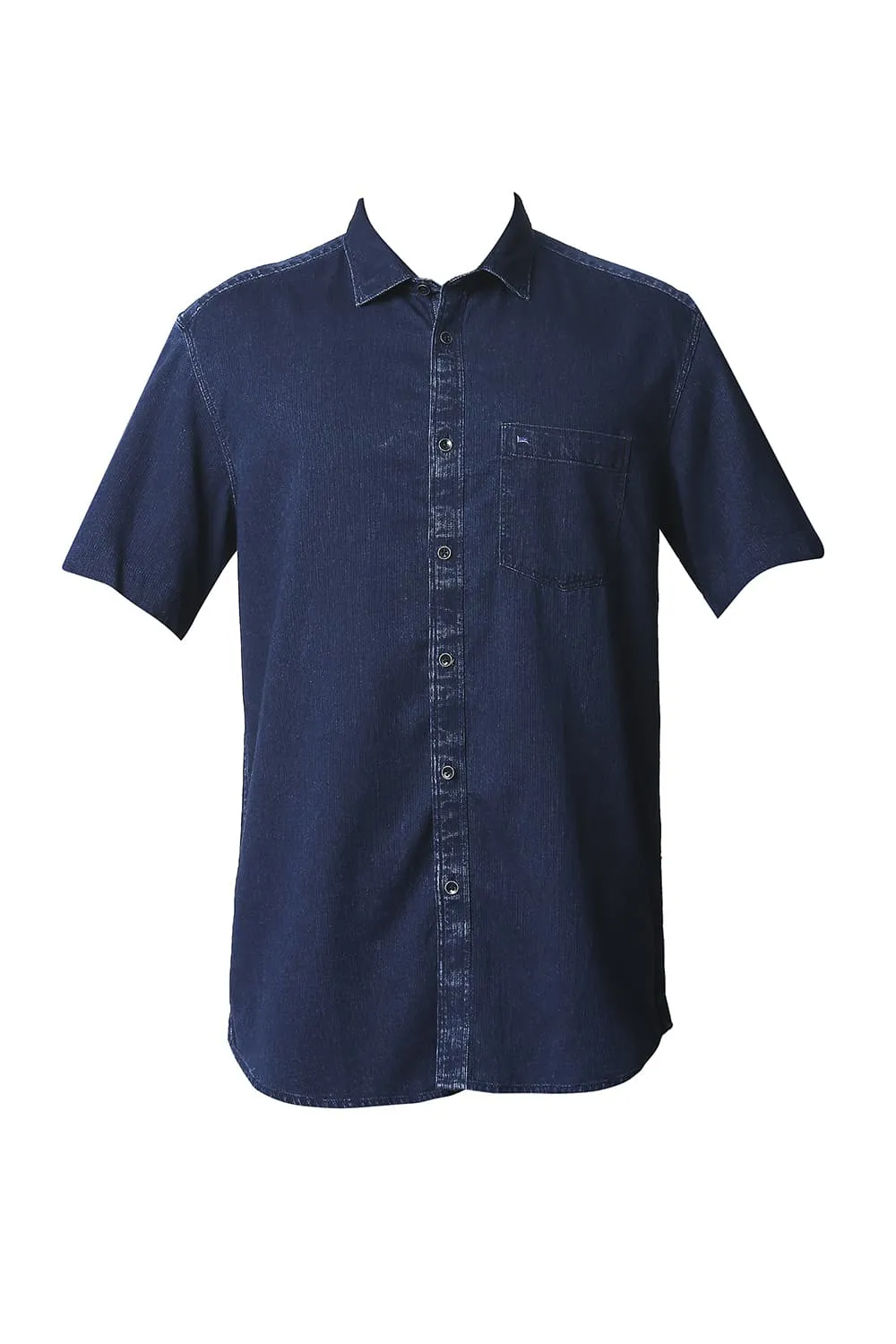 Slim Fit Indigo Dobby Halfsleeves Shirt