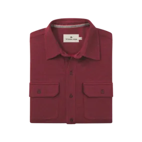 Textured Knit Button Down - Scarlet