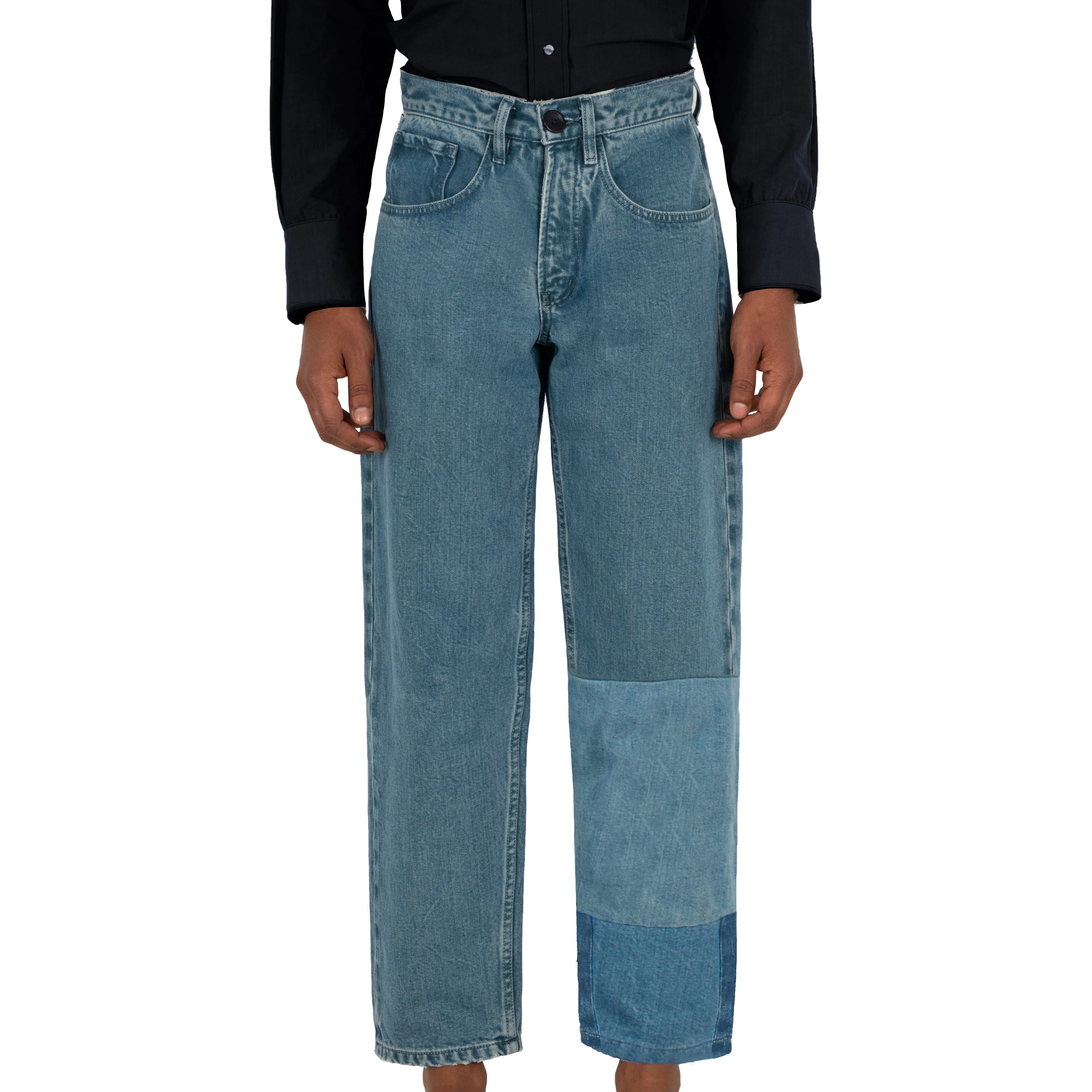 Tile Patch Jeans - Denim