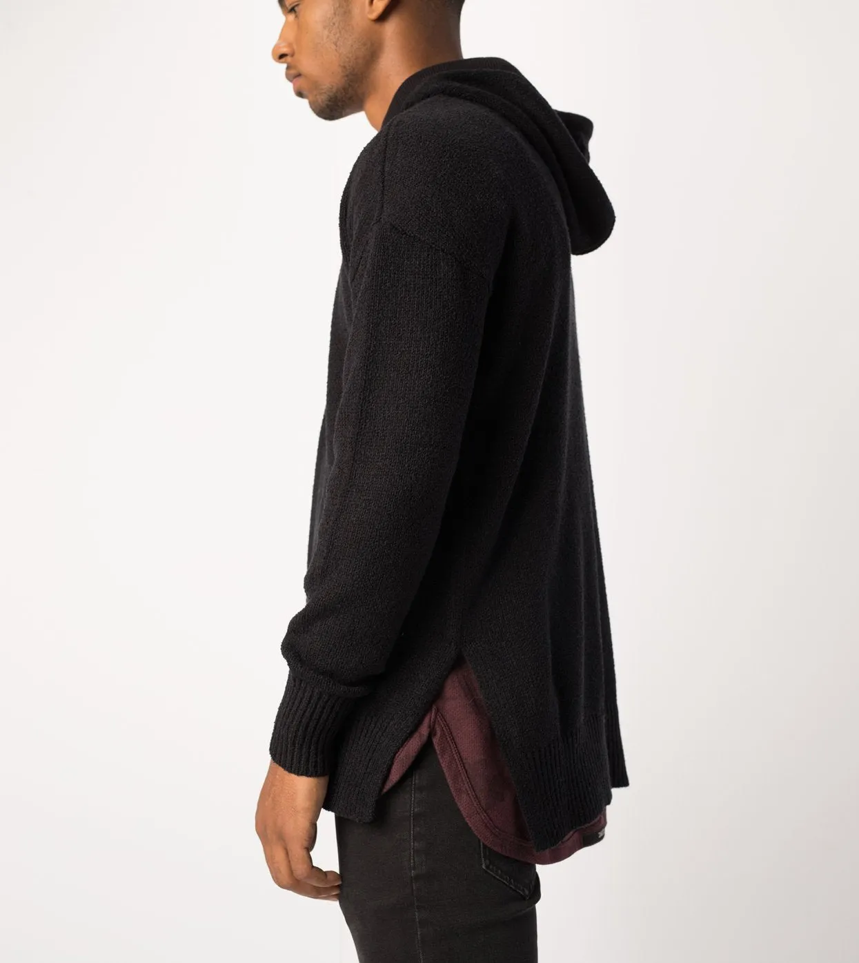 Towel Hood Knit Black - Sale