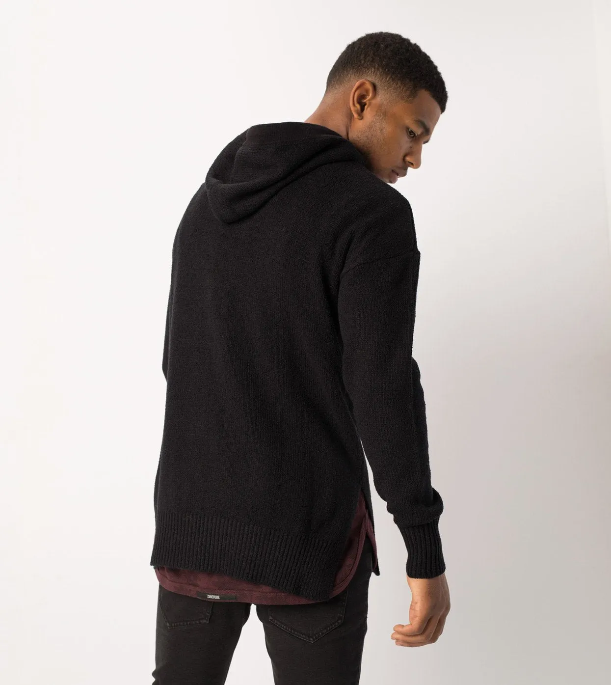 Towel Hood Knit Black - Sale