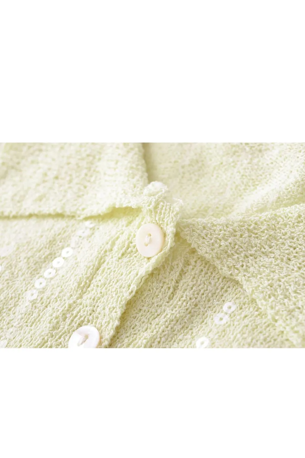 ‘Ustina’ Plastic Sequins Knit Short Sleeve Top